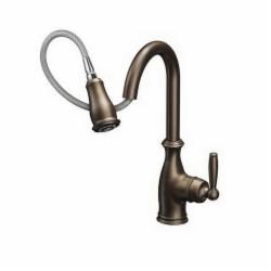 Moen&reg; Brantford&trade; 7185 1-Handle Deck-Mount Pull-Down Kitchen Faucet, 1.5 gpm at 60 psi, Oil Rubbed Bronze