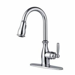 Moen® Brantford™ 7185 1-Handle Deck-Mount Pull-Down Kitchen Faucet, 1.5 gpm at 60 psi, Chrome