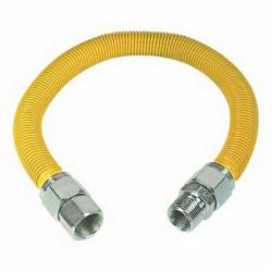 Mueller® G014YE Stainless Steel Gas Connector, 1/2 inch MIP x 1/2 inch FIP x 18 inch Length, Yellow Epoxy Coated