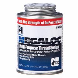Megaloc® Lead-Free Thread Sealant, 4 oz Screw Cap Can With Brush, Blue; 24/Case