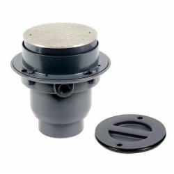 Oatey® TP423N Commercial PVC Flanged Cleanout With 6 inch Round Cover, 4 inch, Solvent Weld Hub, Nickel Bronze