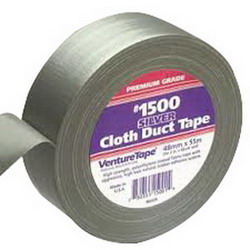 VentureTape® 1500 Polyethylene Coated Cloth Duct Tape, 2 inch x 60 yd. x 10 mil, Black