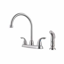 Price Pfister&trade; G136-500 Professional Grade Deck-Mount Two Handle Kitchen Faucet, 1.75 gpm, Stainless Steel