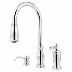 Price Pfister™ Hanover™ GT526-TM 1-Handle Lead-Free Professional Grade Deck-Mount Pull-Down Kitchen Faucet, 1.75 gpm, Polished Chrome