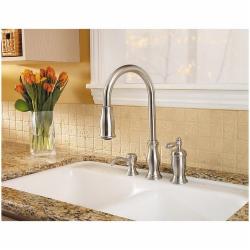 Price Pfister&trade; Hanover&trade; GT526-TM 1-Handle Lead-Free Professional Grade Deck-Mount Pull-Down Kitchen Faucet, 1.75 gpm, Stainless Steel