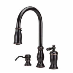 Price Pfister&trade; Hanover&trade; GT526-TM 1-Handle Lead-Free Professional Grade Deck-Mount Pull-Down Kitchen Faucet, 1.75 gpm, Tuscan Bronze
