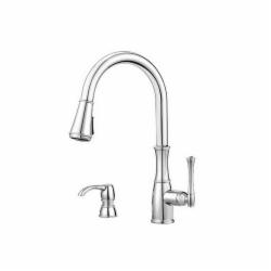 Pfister® Wheaton™ 529 1-Handle Professional Grade Deck-Mount Pull-Down Kitchen Faucet, 1.8 gpm at 60 psi, Polished Chrome