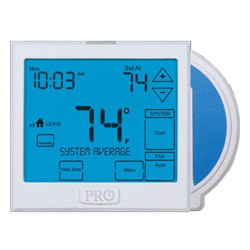 Pro1® T955 Touchscreen 2 Heat/2 Cool 7 Day 5/1/1 Programmable or Non-Programmable Wireless Universal Thermostat, White