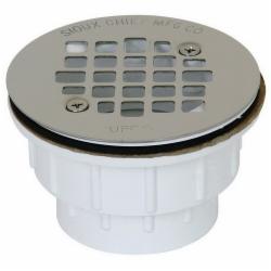 Sioux Chief 825 Receptor Base PVC Shower Module Drain, 2 inch, Solvent Weld, Polished Stainless Steel