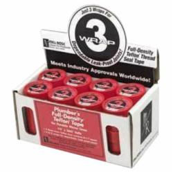 Millrose 3-Wrap Heavy Duty PTFE Thread Seal Tape, 1/2 inch x 260 inch x 40 mil, Red; 10/Pack, 100/Case