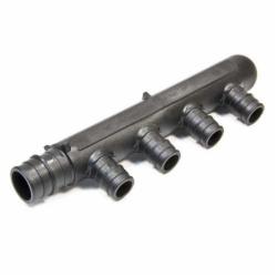 Uponor 4 Outlet Branch Manifold, 3/4 inch Supply x 1/2 inch Loop, Pex