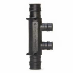 Uponor 2 Outlet Flow-Through Manifold, 3/4 inch Supply x 1/2 inch Loop, Pex