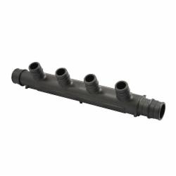 Uponor 4 Outlet Flow-Through Manifold, 3/4 inch Supply, 1/2 inch Loop, Pex