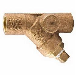 Watts® LFS777SI Lead-Free Cast Copper Silicon Alloy Wye Strainer, 1-1/4 inch Threaded Connection, 1/2 inch Sweat Blow-Off Port Size