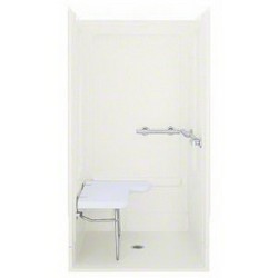 Sterling® ADA Collection 6205 Right Hand Swirl-Gloss Transfer Shower Endwall Set, 39-3/8 inch x 65-1/4 inch, White
