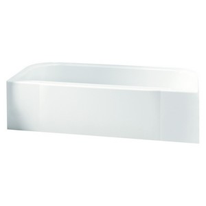 Sterling® Accord® 7114 Left Hand Drain Apron Mount Skrited Vikrell™ Bathtub, 60 inch x 30 inch x 17-1/4 inch, White