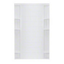 Sterling® Ensemble 7213 High-Gloss Shower Back Wall Set, 60 inch x 72-1/2 inch, White