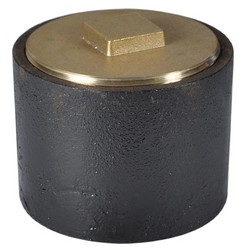 Standard Body Cleanout with Raised Head Brass Plug, 3 inch, Plain; 1/Carton