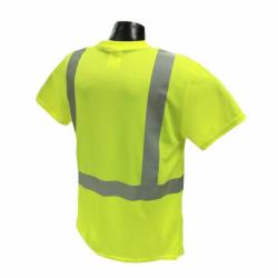 Radians ST11 1-Upper Left Front 100% Wicking Polyester Mesh Safety T-Shirt, 2X, Hi-Viz Green