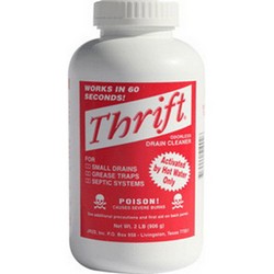 Thrift T-600 Non-Acid Drain Cleaner, White, 6 lb Bottle; 4/Case