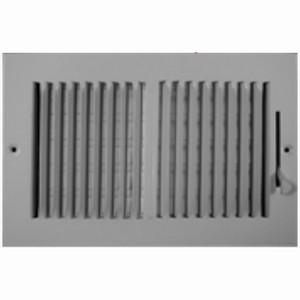 Usaire™ 102M Steel 2-Way Stamped Face Sidewall Grill, 10 inch x 6 inch, White