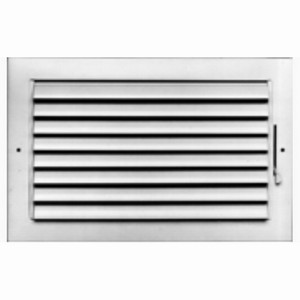 Usaire™ LMH Aluminum Adjustable Curved Blade 1-Way Ceiling Grille With Handle on Border, 12 inch x 6 inch, White