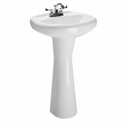 Vortens 3510BO Vienna Vitreous China Bathroom Sink Pedestal, 27 inch H, Bone