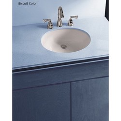 Vortens® 3529 Undermount V-Gloss™ High-Gloss Vitreous China Oval Lavatory Sink, 16 inch L x 19 inch W, Biscuit