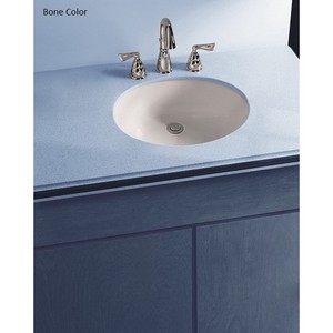 Vortens® 3529 Undermount V-Gloss™ High-Gloss Vitreous China Oval Lavatory Sink, 16 inch L x 19 inch W, Bone