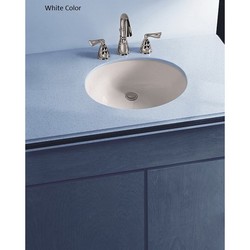 Vortens® 3529 Undermount V-Gloss™ High-Gloss Vitreous China Oval Lavatory Sink, 16 inch L x 19 inch W, White