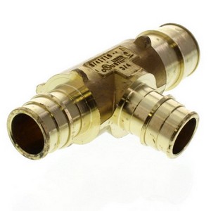 ProPEX® Lead Free C69300 Brass Tee, 1 inch x 3/4 inch x 3/4 inch, Pex x Pex x Pex