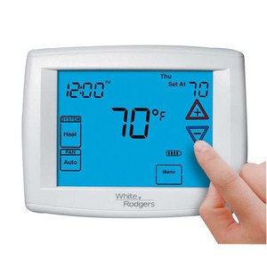 White-Rodgers™ Touchscreen Single Stage Universal 1 Heat/1 Cool Digital Thermostat, White
