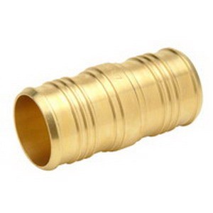 Zurn Pex Dezincification Resistant Brass Coupling, 2 inch x 1-1/4 inch, Barb x Barb
