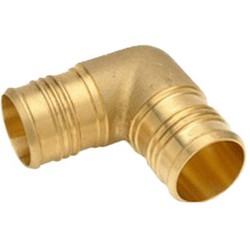 Zurn Pex 90 Deg Brass Elbow, 1-1/2 inch x 1-1/2 inch, PEX Barb x PEX Barb