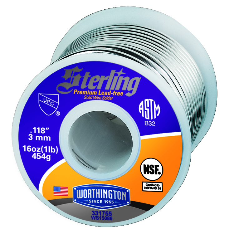 Lenox&reg; Sterling&reg; Lead Free Taramet Solder Wire, SnCu, 1 lb Spool