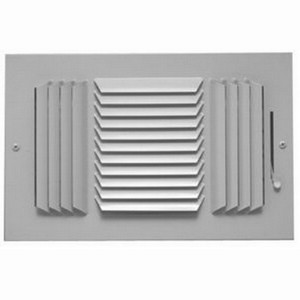AirMate® 503 3-Way Steel Stamped Face Curved Blade Register, 12 inch x 6 inch, Bright White Enamel