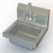 Amtekco Industries DH-17 304 Stainless Steel Wall-Mount Rectangular Single Bowl Hand Sink, 17 inchx 15-1/4 inch