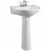 Sayco 7015-235 The Petite Altima&trade; Vitreous China 3-Hole 4 inch Faucet Centers Oval Complete Pedestal Lavatory Sink, 20 inch x 18-1/8 inch, Biscuit