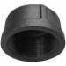 Black Malleable Iron Threaded Cap, 4 inch