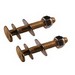 Braxton Harris CB12PR Closet Bolt With Nut And Washer, 1/4 inch x 2-1/4 inch, Brass Plated