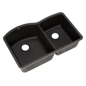 Blanco Diamond™ Double Bowl Granite Undermount Kitchen Sink, 32 inch x 20-27/32 inch, 9-1/2 inch and 8 inch Deep, Anthracite