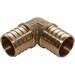 Brass PEX 90 Deg Elbow, 1/2 inch x 1/2 inch, Pex Barb x Pex Barb