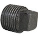 Billco 150# Black Malleable Iron Square Head Threaded Cored Plug, 1/8 inch