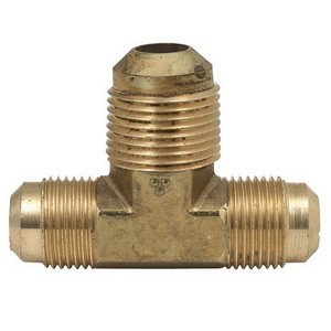 Brass Craft 44 Rough Brass Tee, 1/2 inch OD, Flare