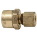 Brass Craft 66 Rough Brass Reducing Adapter, 3/8 inch OD x 1/4 inch, Compression x FIP