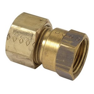 Brass Craft 66 Rough Brass Adapter, 3/8 inch OD x 3/8 inch, Compression x FIP