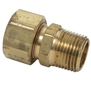 Brass Craft 68 Rough Brass Reducing Adapter, 1/4 inch OD x 1/2 inch, Compression x MIP