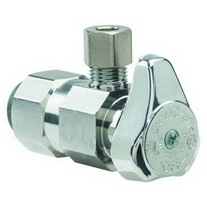 Brass Craft® G2PS09X Lead-Free Brass Angle Stop, 1/2 inch x 1/4 inch OD, Push Connect x Compression, Chrome Plated