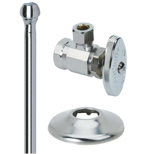 BrassCraft&reg; Lavatory Supply Kit, 1/2 inch x 3/8 inch x 12 inch, Chrome