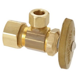 Brass Craft® OCR19 Brass Angle Stop, 1/2 inch x 3/8 inch OD, Compression x Compression, Rough